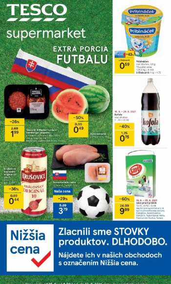 Leták TESCO supermarket - 16.6.2021 - 22.6.2021.