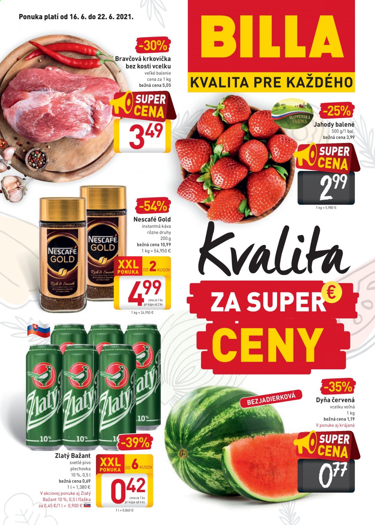 Leták Billa - 16.6.2021 - 22.6.2021. Strana 1