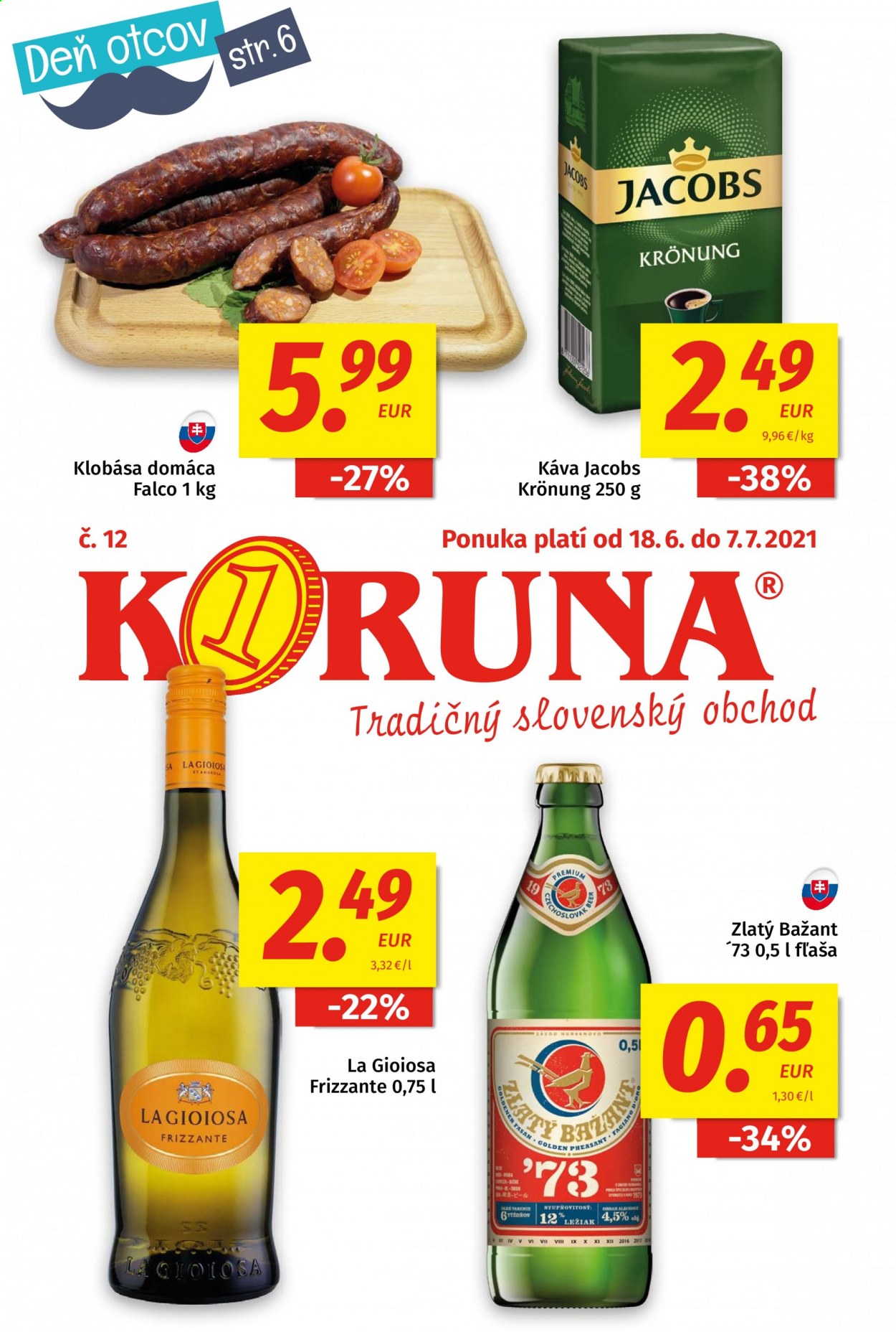 Leták Potraviny KORUNA - 18.6.2021 - 7.7.2021. Strana 1