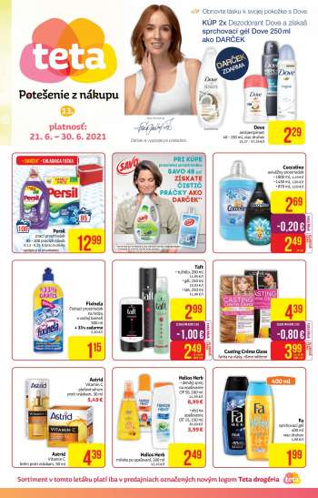 Leták Teta drogerie - 21.6.2021 - 30.6.2021.