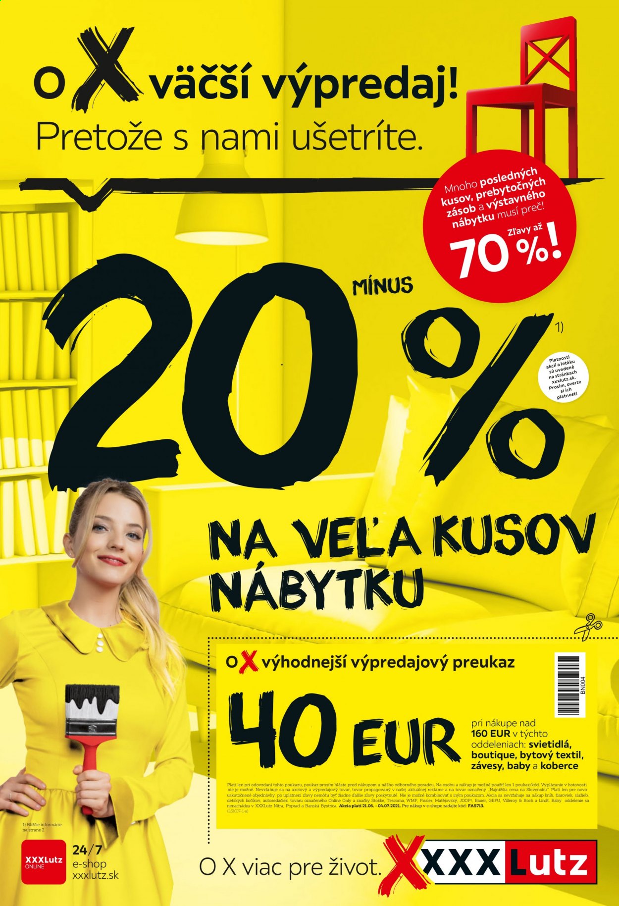 Leták XXXLutz - 21.6.2021 - 4.7.2021. Strana 1