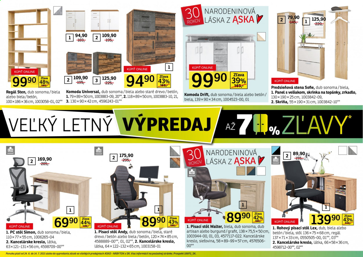 Leták Asko Nábytok - 24.6.2021 - 14.7.2021. Strana 18