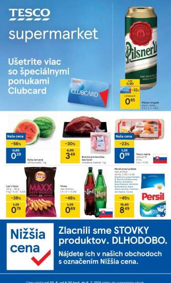 Leták TESCO supermarket - 30.6.2021 - 6.7.2021.