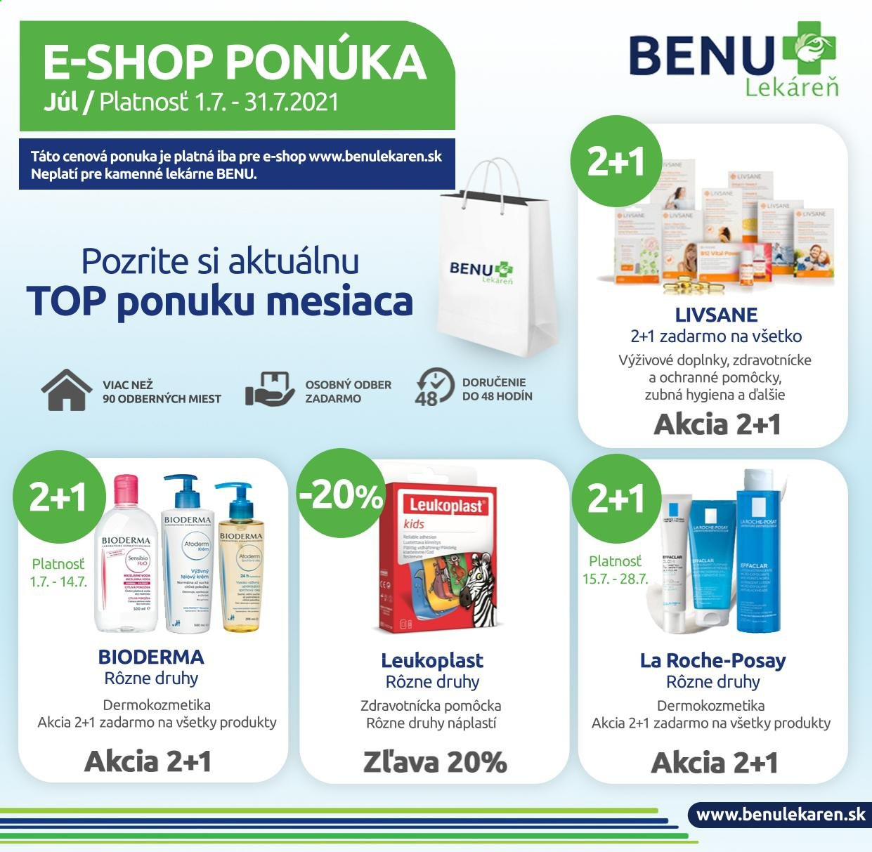 Leták BENU Lekáreň - 1.7.2021 - 31.7.2021. Strana 1