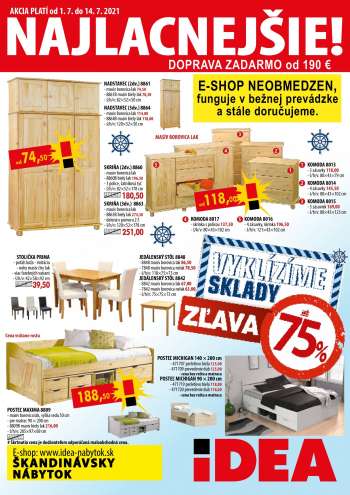Leták IDEA nábytok - 1.7.2021 - 14.7.2021.