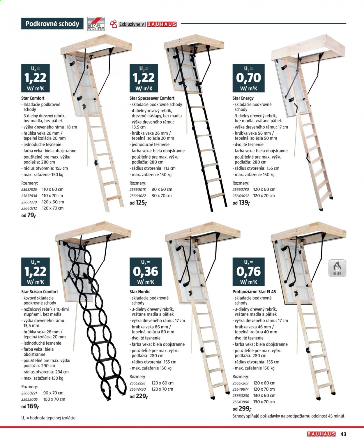 thumbnail - Leták Bauhaus - 3.7.2021 - 30.9.2021 - Produkty v akcii - schody, rebrík, izolácia. Strana 43.
