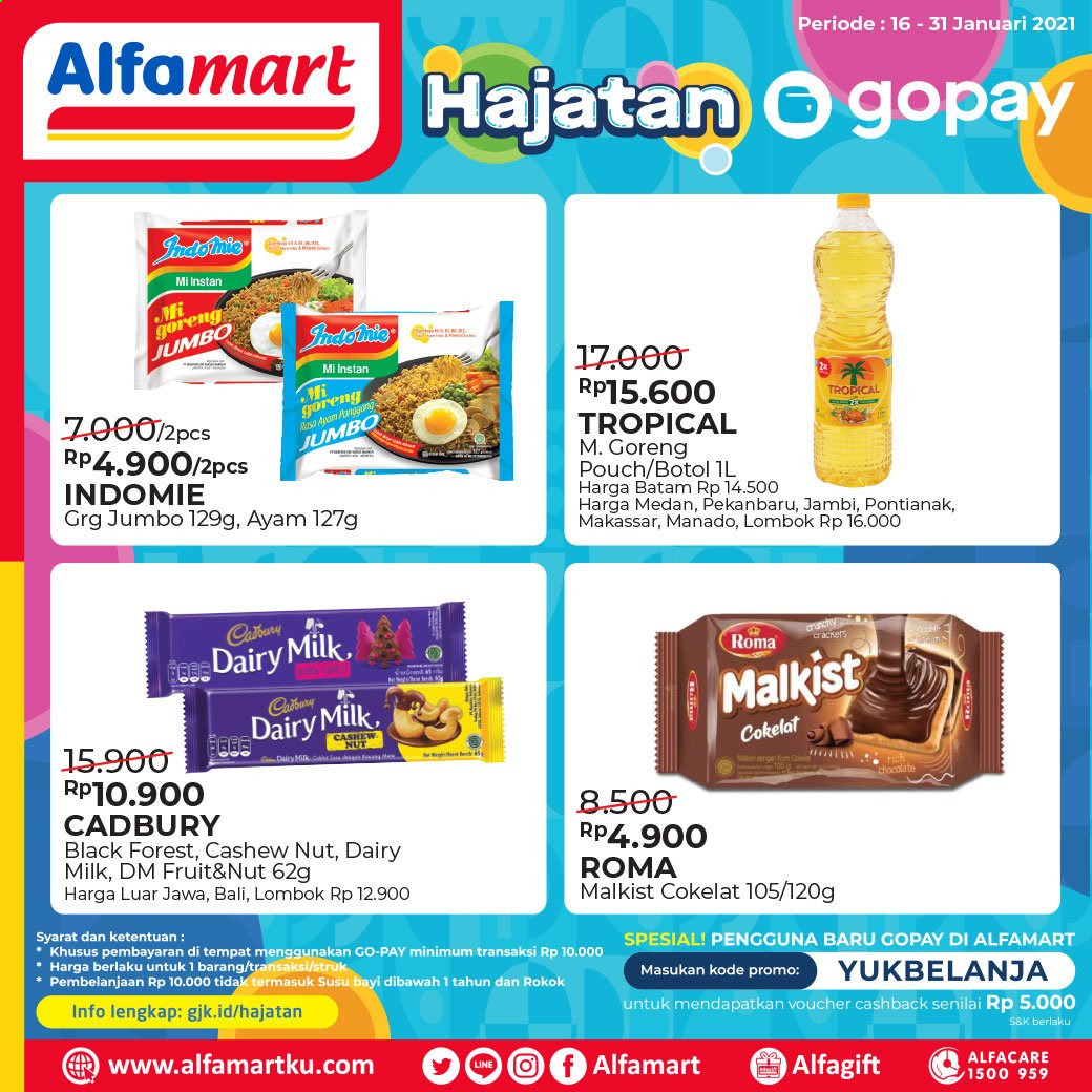thumbnail - Promo Alfamart - 01/16/2021 - 01/31/2021 - Produk diskon - milk, fruit, goreng, indomie, chocolate, crackers, cadbury. Halaman 4.