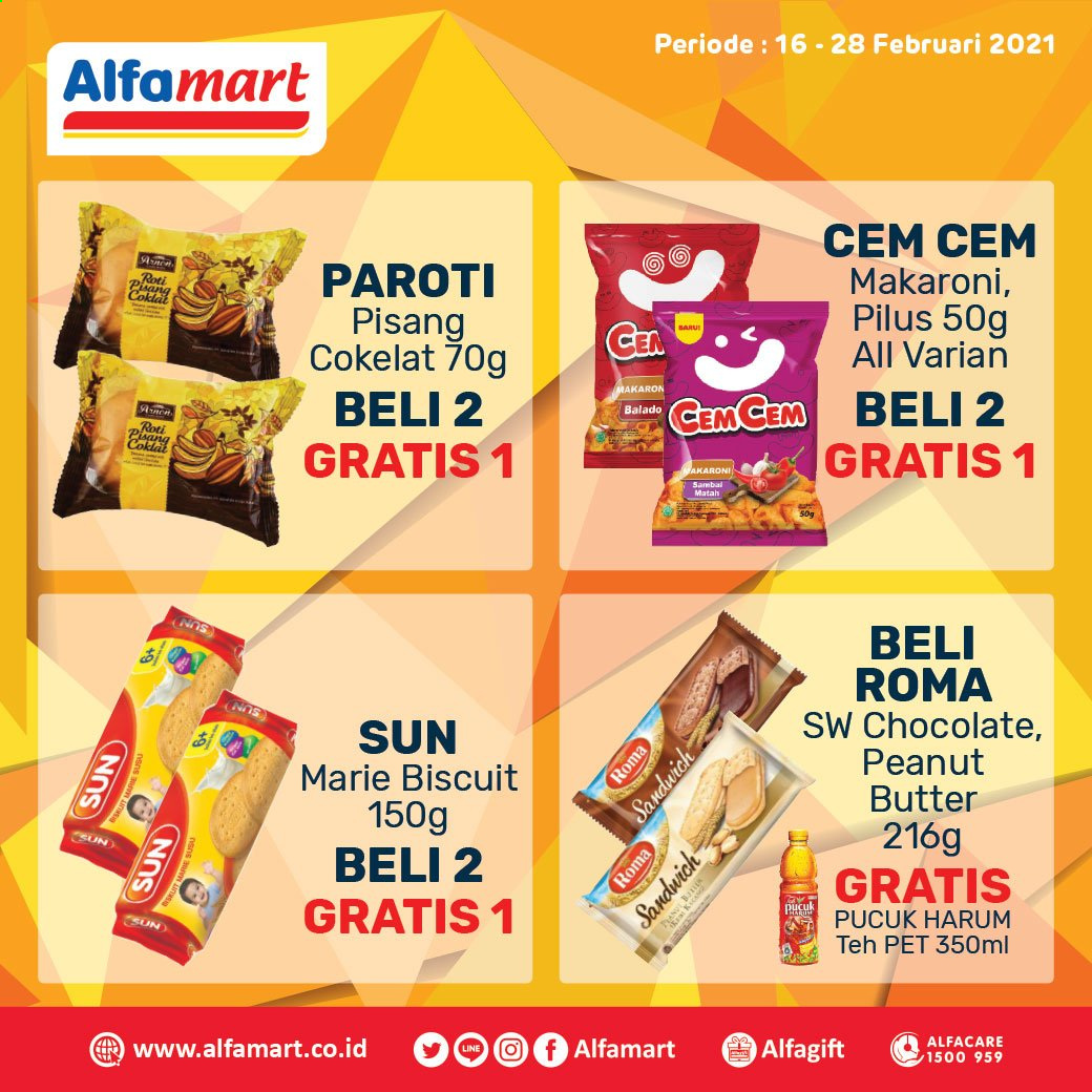 thumbnail - Promo Alfamart - 02/16/2021 - 02/28/2021 - Produk diskon - sun, sambal, peanut butter, pet, pisang, chocolate, butter, biscuits. Halaman 2.