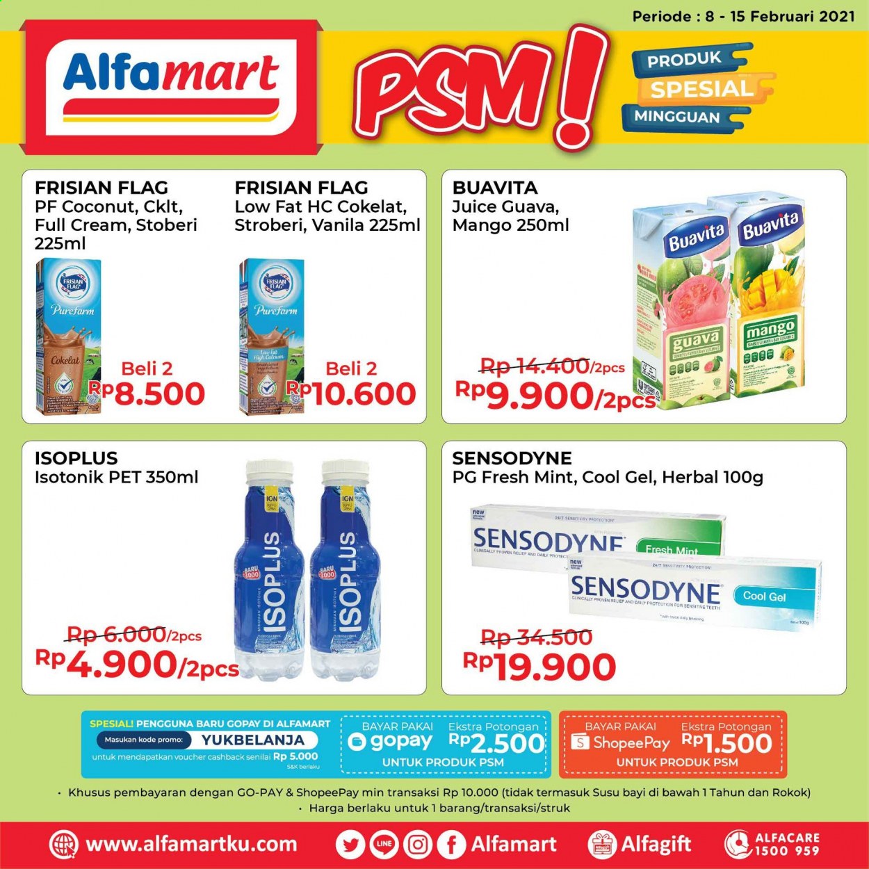 thumbnail - Promo Alfamart - 03/08/2021 - 03/15/2021 - Produk diskon - stroberi, sensodyne, pet, mango, mint, guava. Halaman 1.