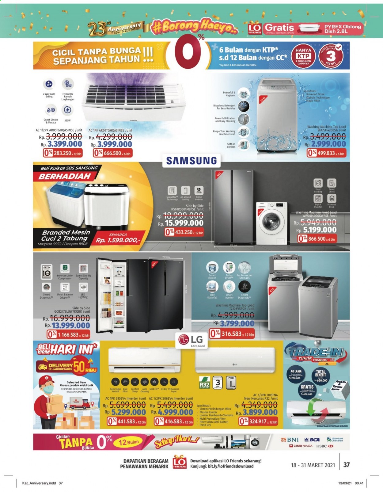 thumbnail - Promo LOTTE Mart - 03/18/2021 - 03/31/2021 - Produk diskon - detergent, top, samsung, moist, mesin cuci, gold, bin. Halaman 37.