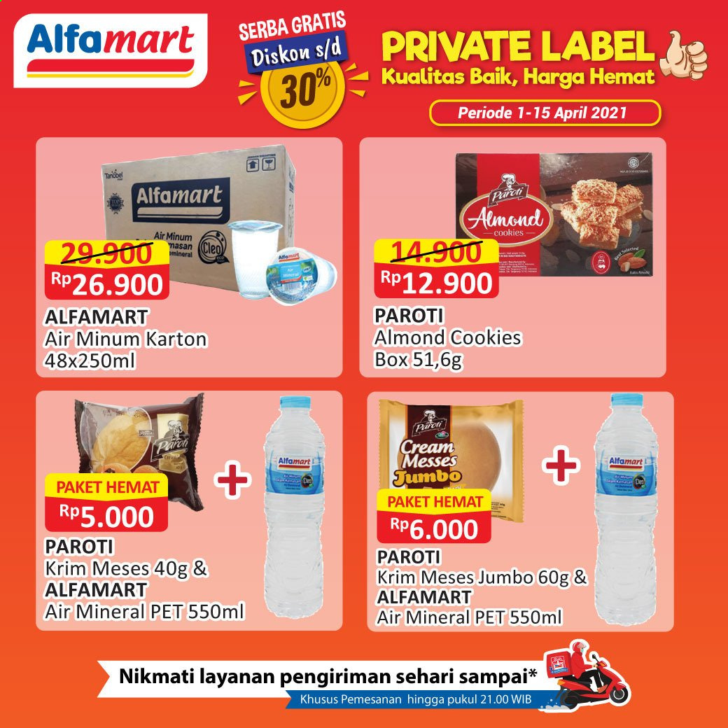 thumbnail - Promo Alfamart - 04/01/2021 - 04/15/2021 - Produk diskon - pet, cookies, box. Halaman 2.