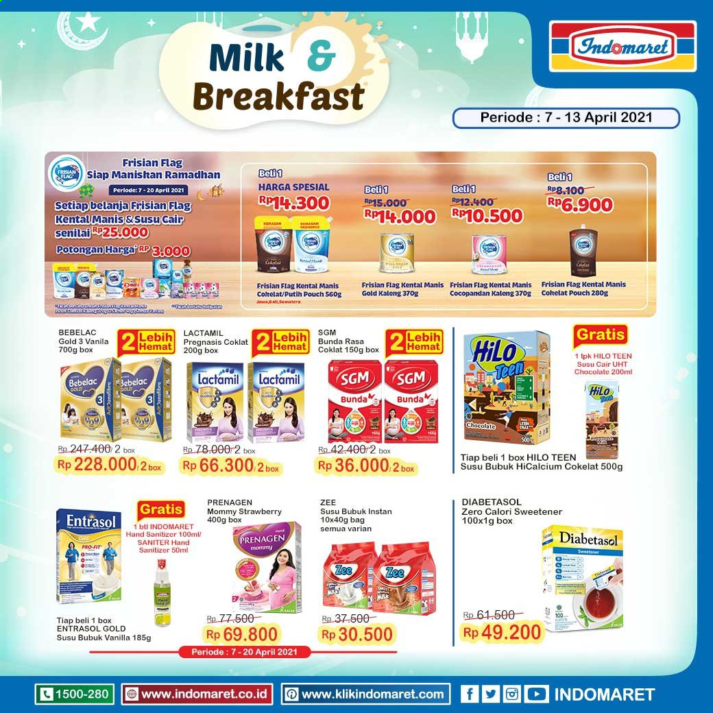 thumbnail - Promo Indomaret - 04/07/2021 - 04/13/2021 - Produk diskon - milk, chocolate, gold, box, bag, hand sanitizer. Halaman 3.