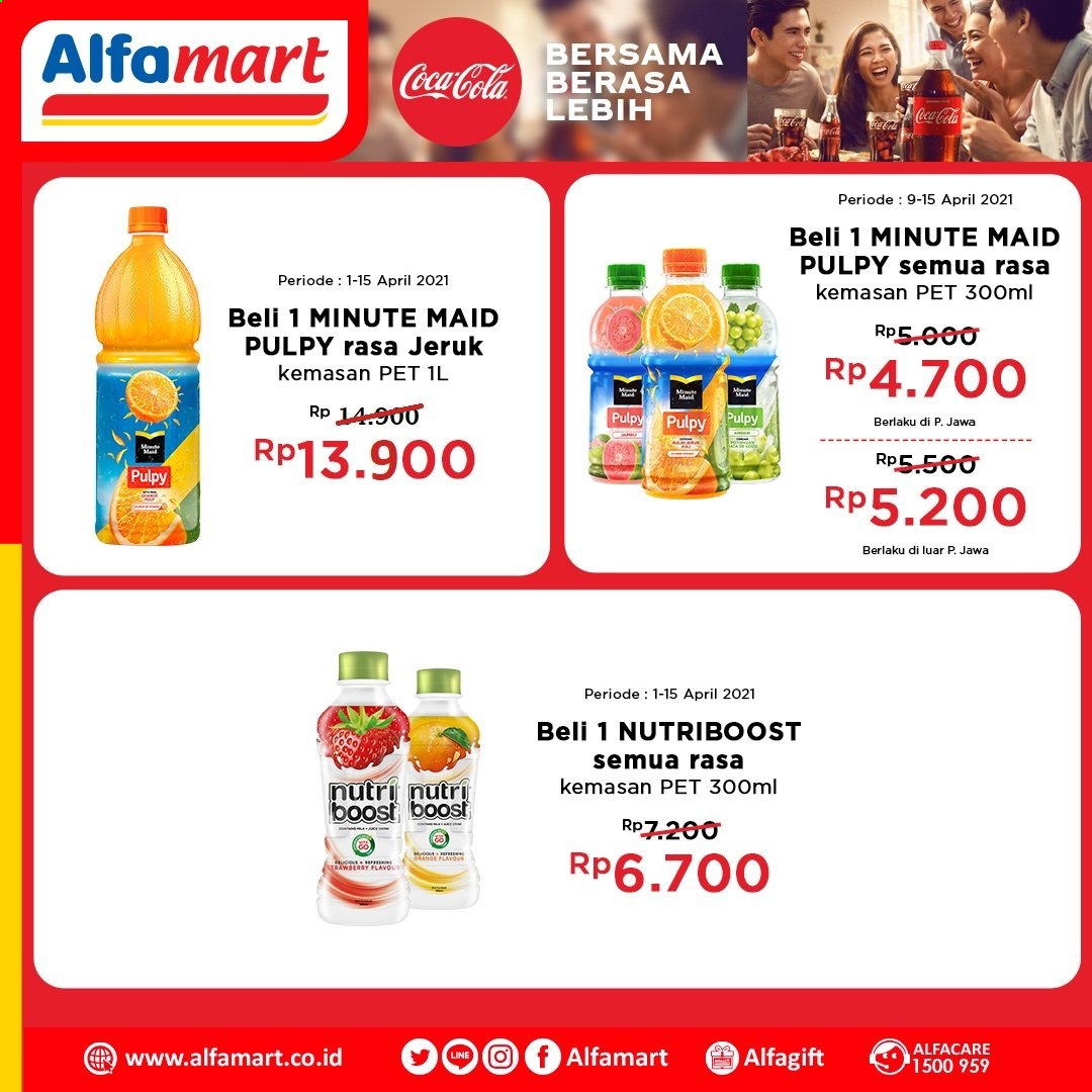 thumbnail - Promo Alfamart - 04/01/2021 - 04/15/2021 - Produk diskon - pet, minute maid, jeruk, coca-cola. Halaman 2.