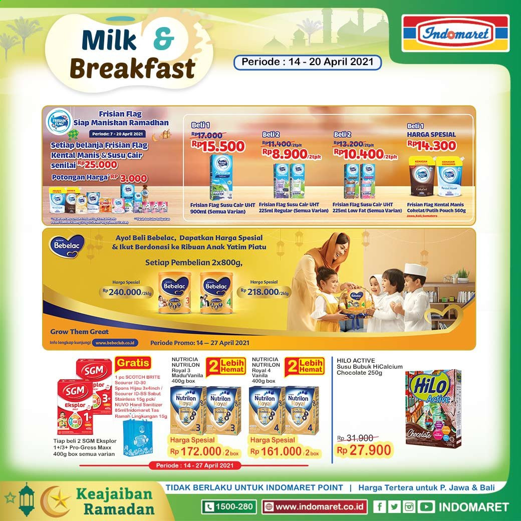 thumbnail - Promo Indomaret - 04/14/2021 - 04/20/2021 - Produk diskon - milk, tas, scourer, nuvo, chocolate, box, anak, ball, hand sanitizer. Halaman 3.