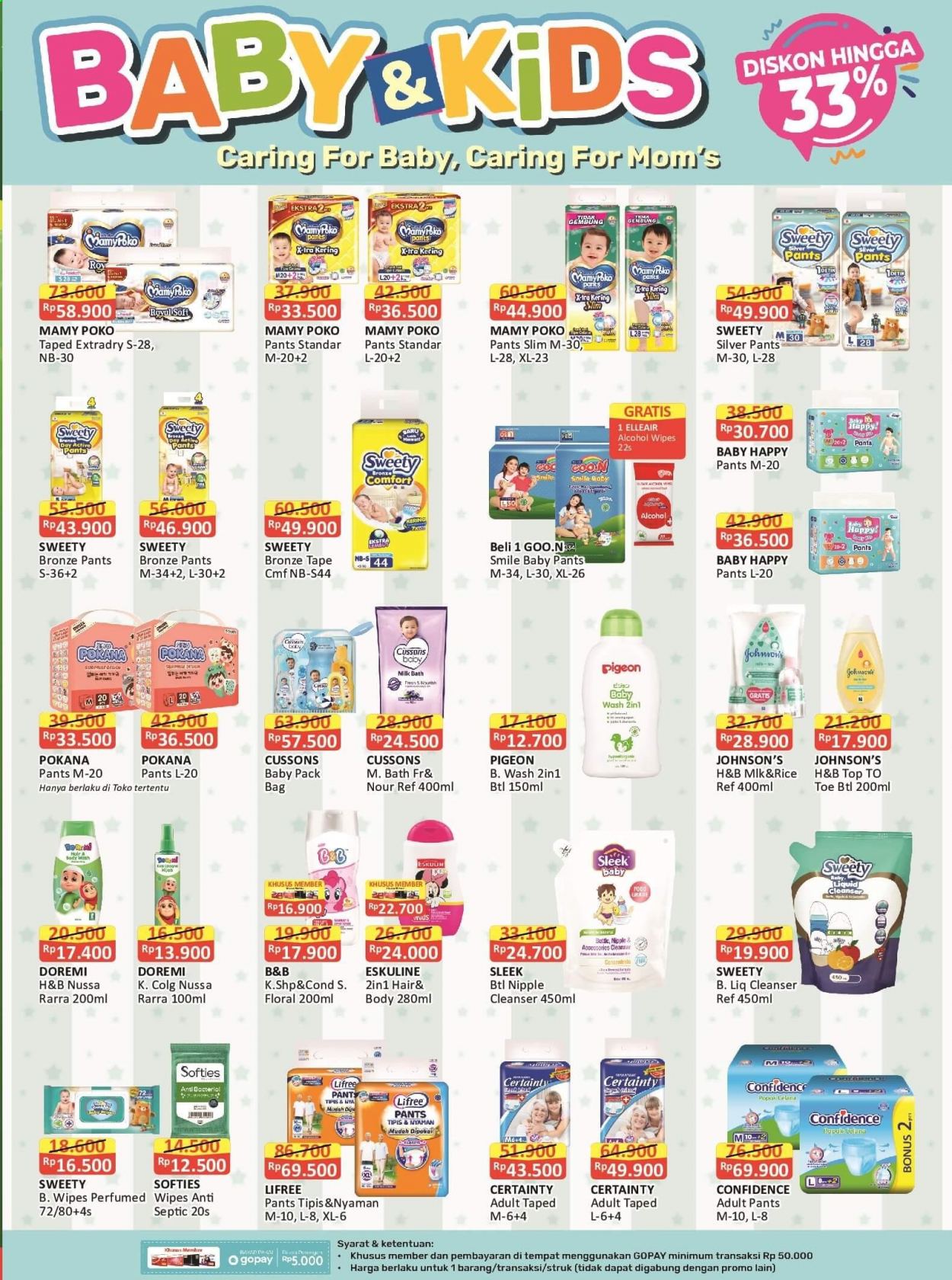 thumbnail - Promo Alfamart - 04/16/2021 - 04/30/2021 - Produk diskon - milk, rice, wipes, top, sweety, tape, sleek, pants, pigeon, lifree, mamy poko, pokana, milk bath, eskulin, cussons, celana, cleanser, baby wash, bag, bath. Halaman 9.