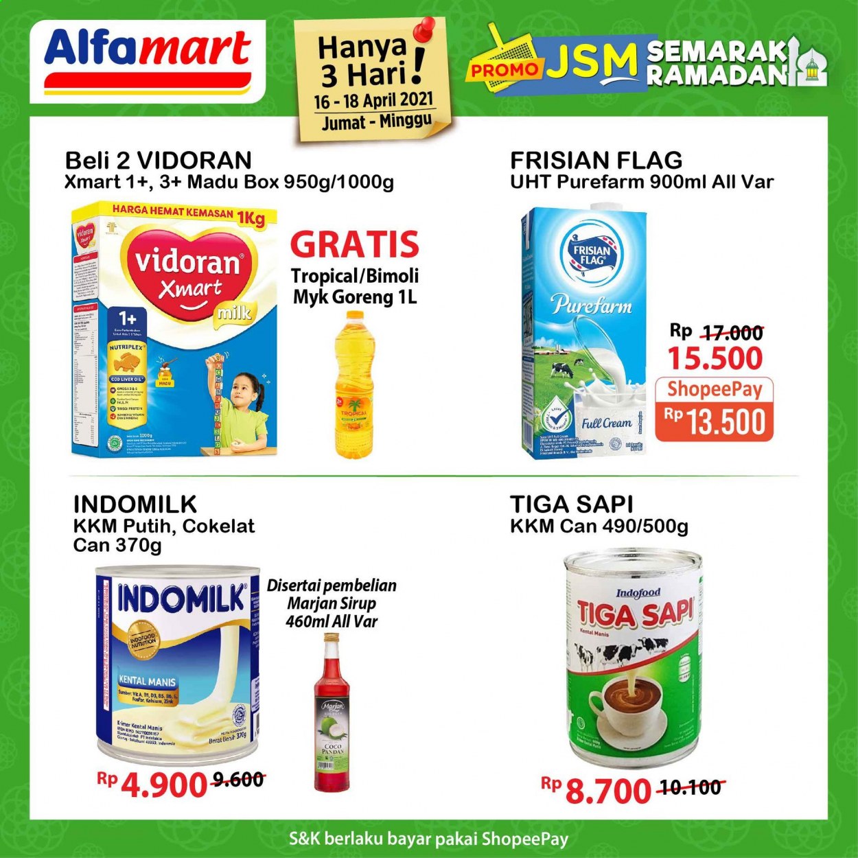 thumbnail - Promo Alfamart - 04/16/2021 - 04/18/2021 - Produk diskon - milk, indomilk, goreng, vidoran, indofood, d3, coco, cod, box. Halaman 2.