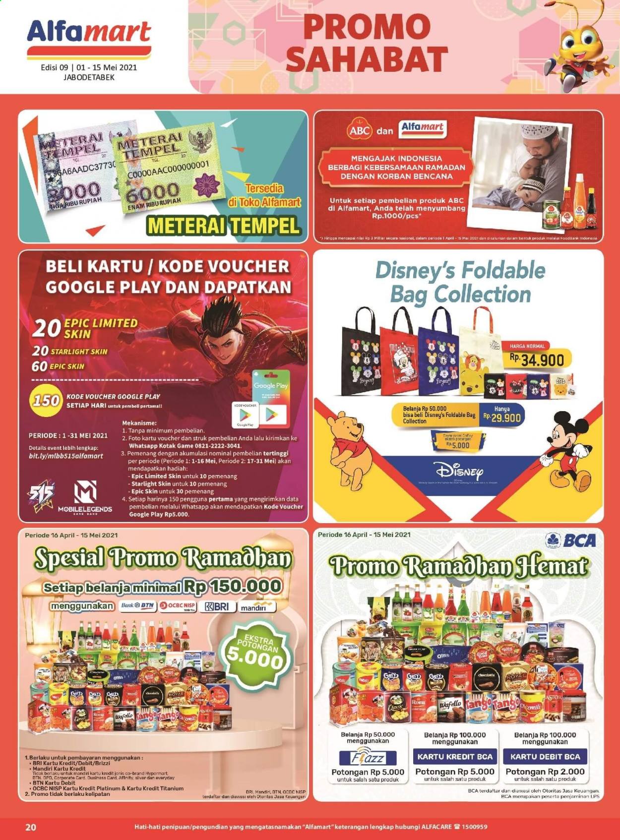 thumbnail - Promo Alfamart - 05/01/2021 - 05/15/2021 - Produk diskon - oreo, disney, collection, bag. Halaman 20.
