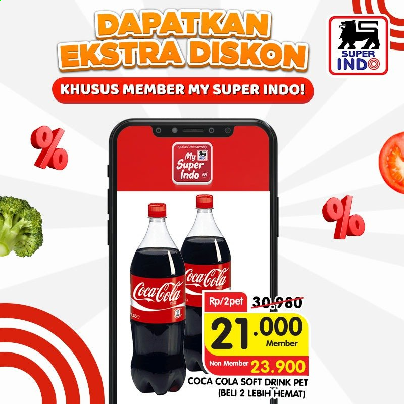 thumbnail - Promo Super INDO - Produk diskon - pet, coca-cola, drink. Halaman 1.