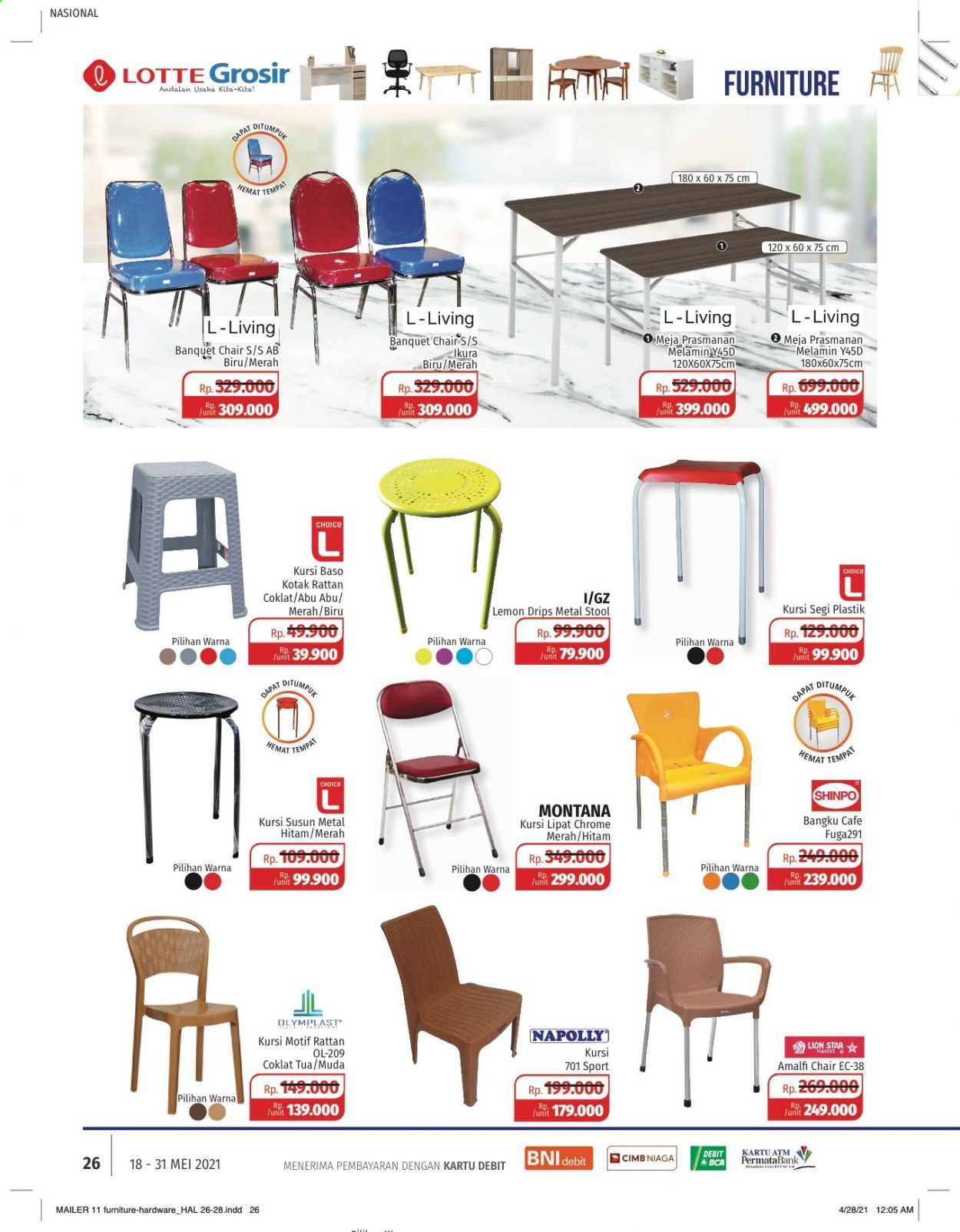 thumbnail - Promo LOTTE Grosir - 05/18/2021 - 05/31/2021 - Produk diskon - stool, lemon, kursi, kursi baso, kursi lipat, melamin, chair, furniture, bangku, baso. Halaman 26.