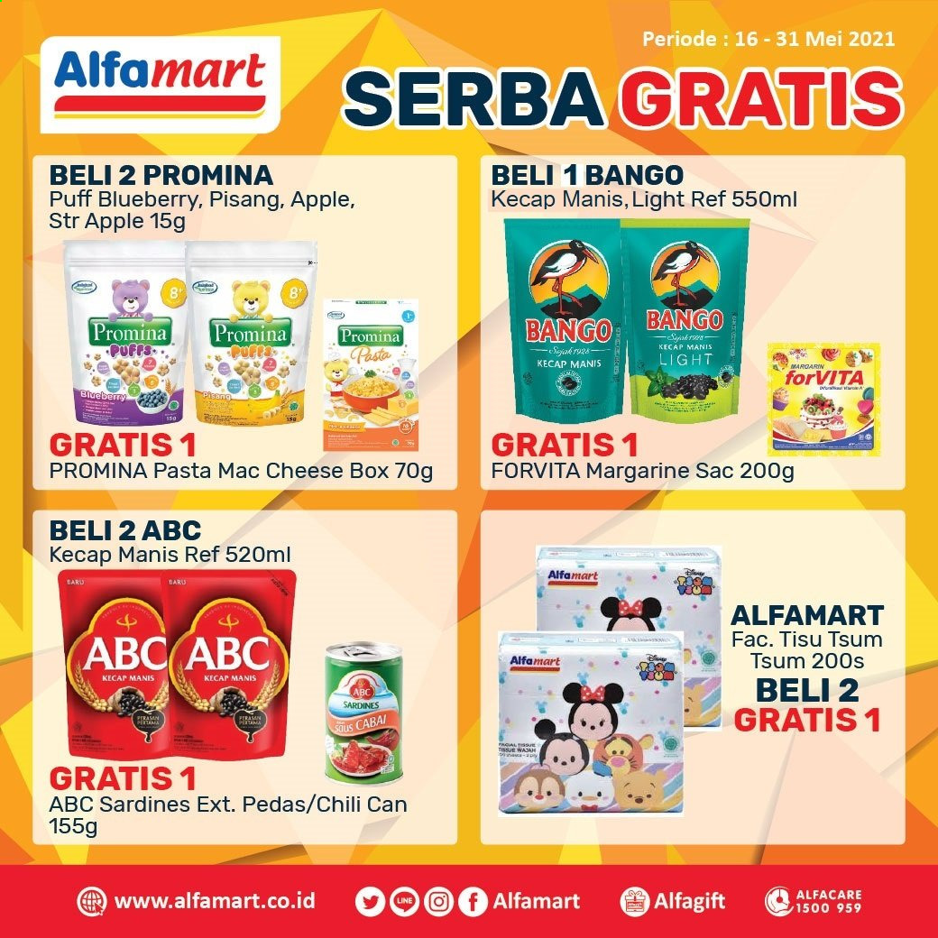 thumbnail - Promo Alfamart - 05/16/2021 - 05/31/2021 - Produk diskon - tissue, sardines, puffs, pisang, margarine, kecap manis, forvita, box, bango, apple. Halaman 1.
