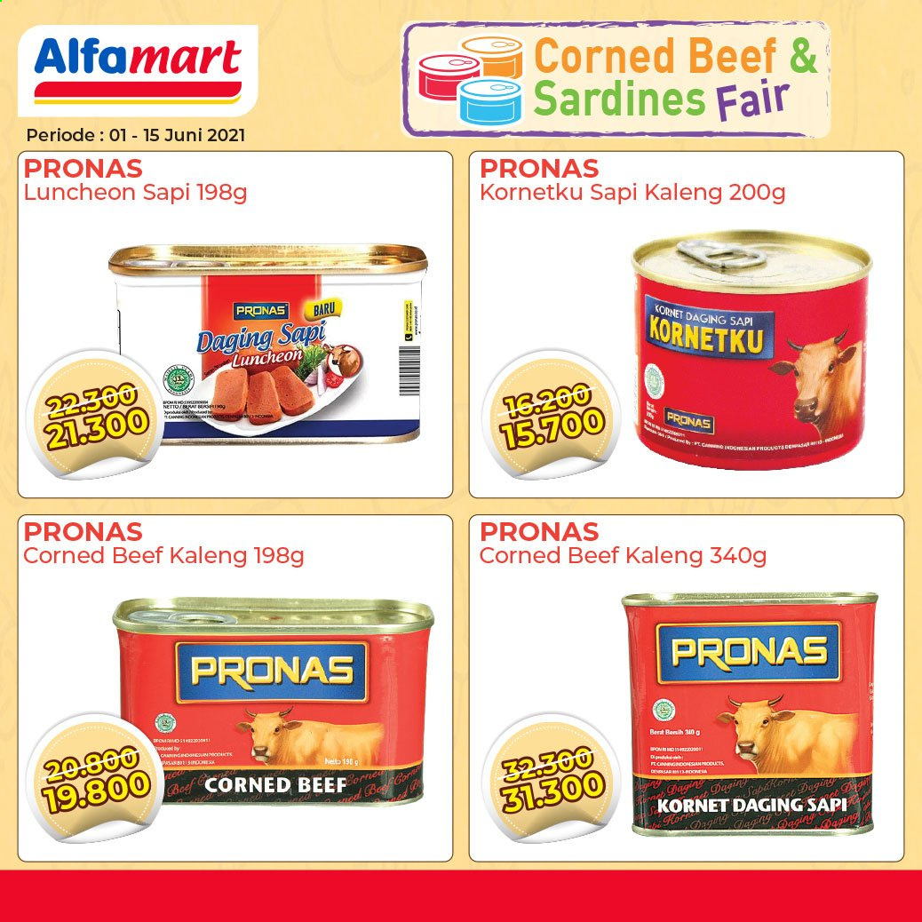 thumbnail - Promo Alfamart - 06/01/2021 - 06/15/2021 - Produk diskon - beef, sardines, corned beef, beef meat. Halaman 1.