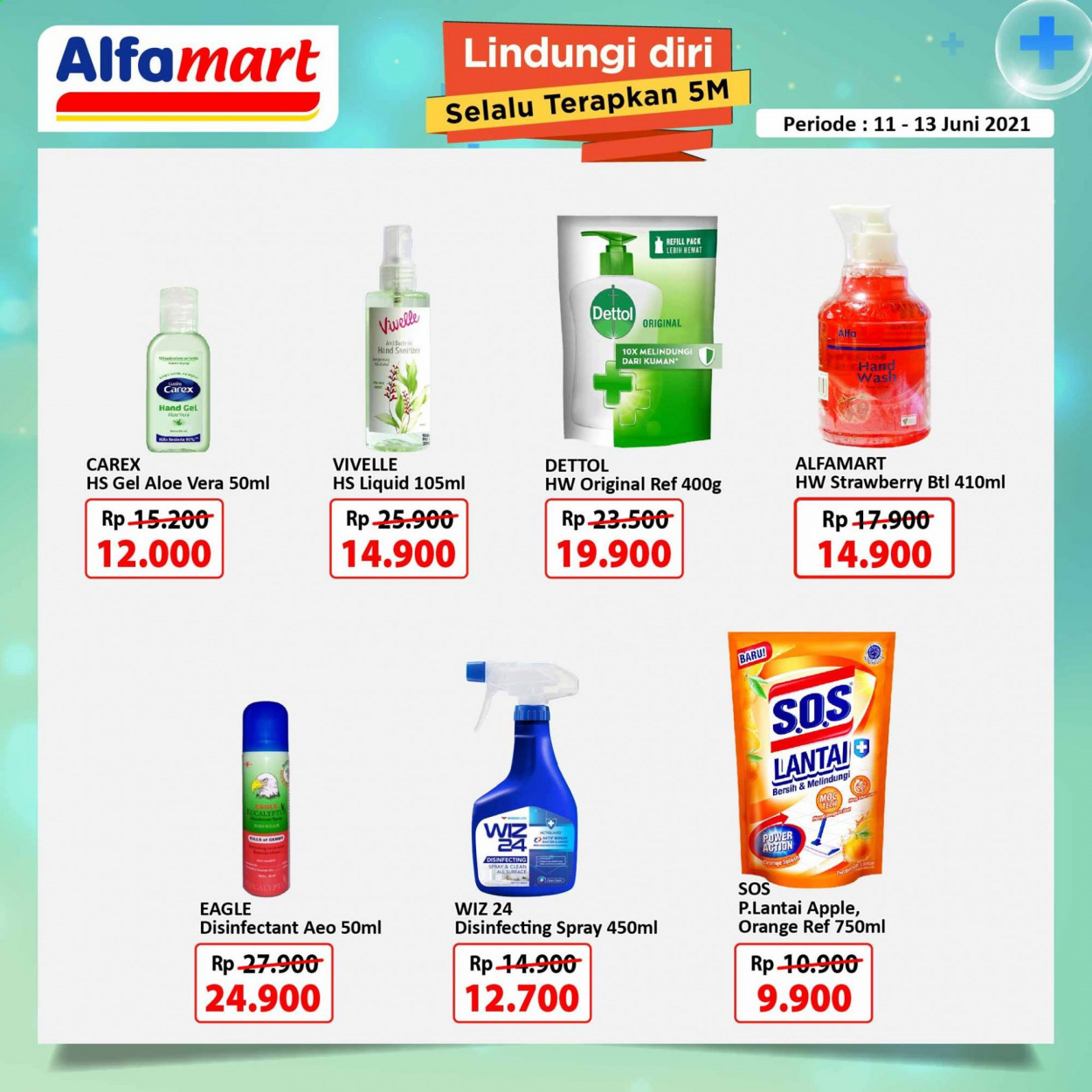thumbnail - Promo Alfamart - 06/11/2021 - 06/13/2021 - Produk diskon - surface, dettol, apple, alfa, aloe, hand sanitizer. Halaman 1.