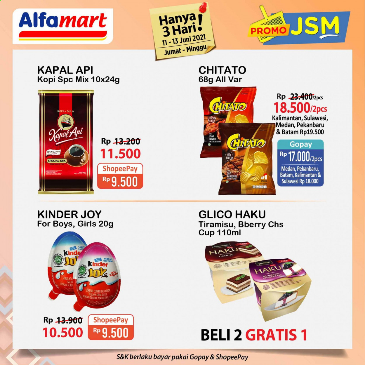 thumbnail - Promo Alfamart - 06/11/2021 - 06/13/2021 - Produk diskon - chicken, beef, kinder joy, kapal, gula, beef meat. Halaman 3.