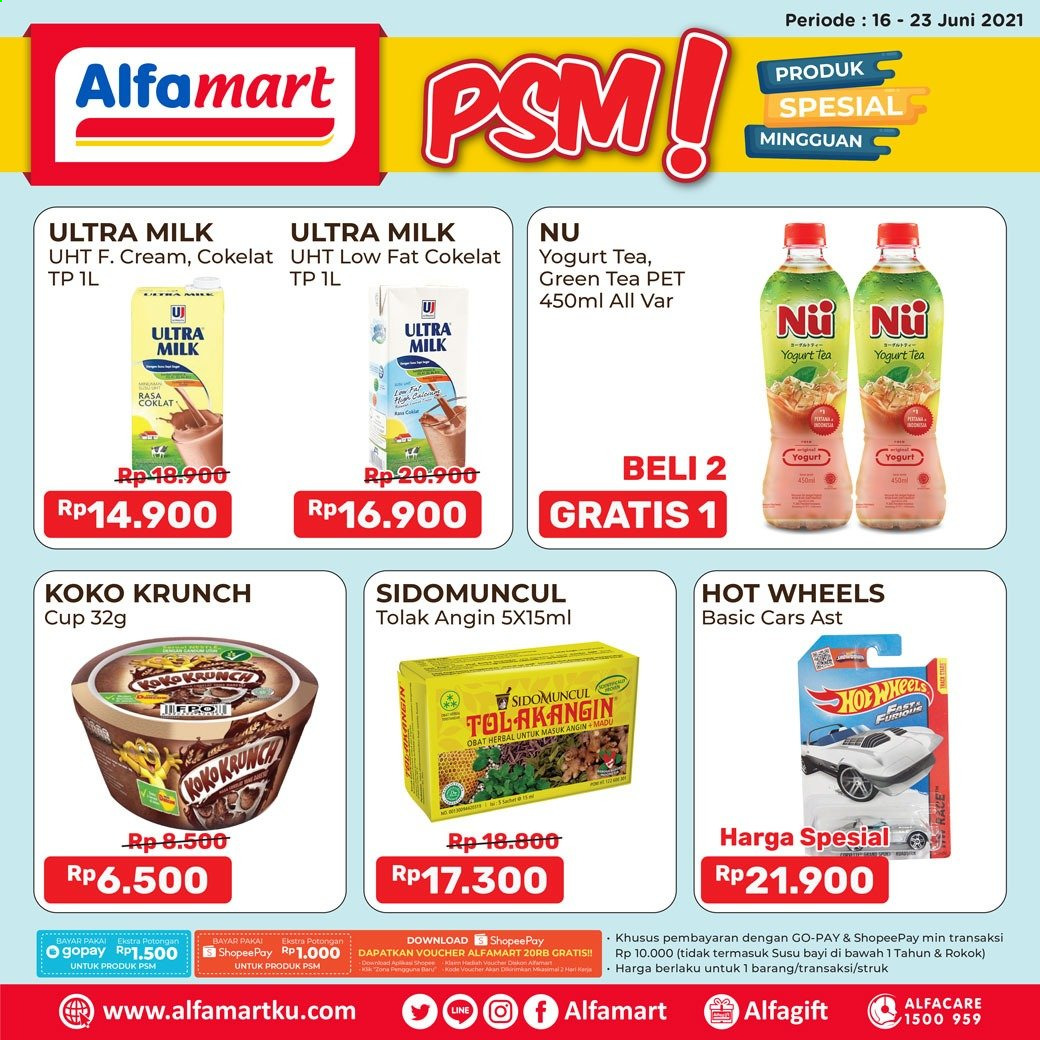 thumbnail - Promo Alfamart - 06/16/2021 - 06/23/2021 - Produk diskon - milk, yogurt, tea, pet, green tea. Halaman 1.