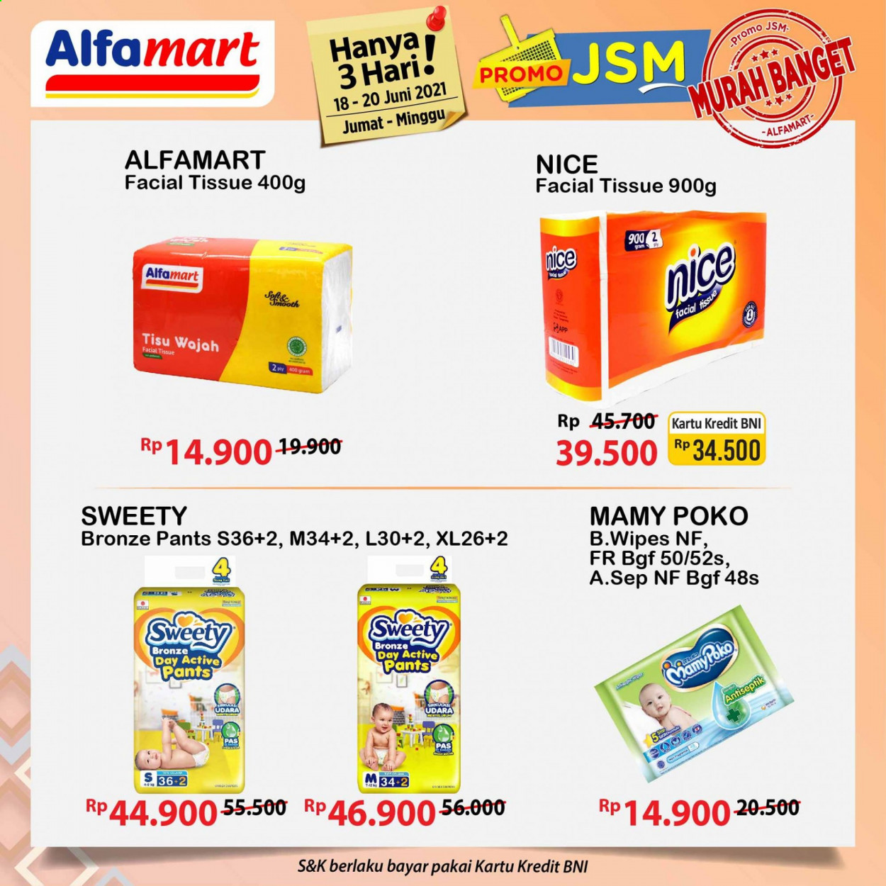 thumbnail - Promo Alfamart - 06/18/2021 - 06/20/2021 - Produk diskon - tissue, wipes, sweety, pants, mamy poko. Halaman 3.