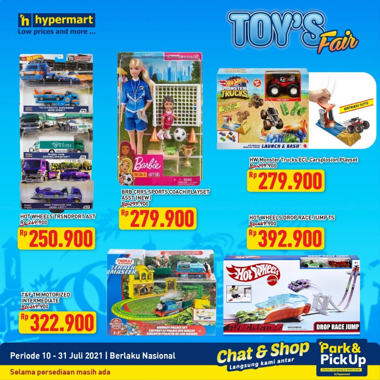 thumbnail - Promo Hypermart - 07/10/2021 - 07/31/2021 - Produk diskon - mattel, mobil, coach, barbie. Halaman 1.