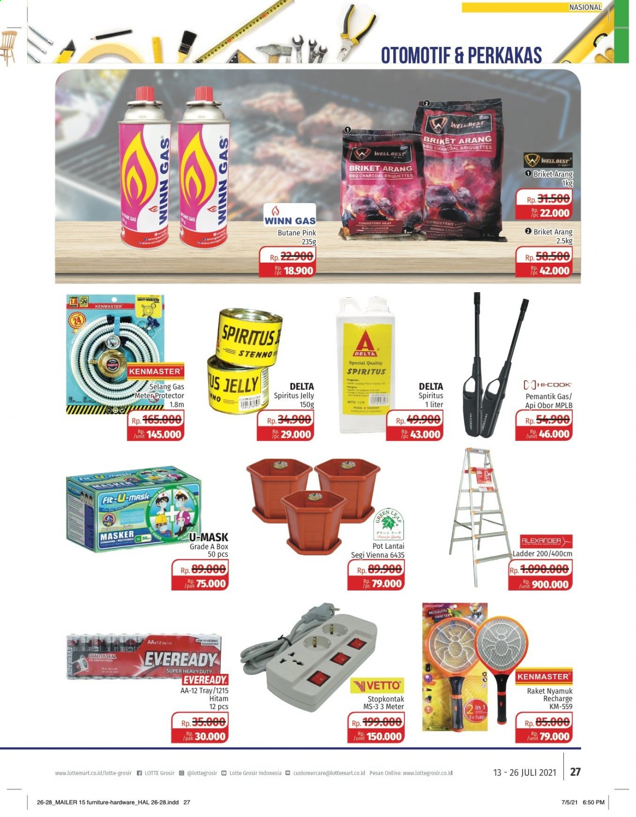 thumbnail - Promo LOTTE Grosir - 07/13/2021 - 07/26/2021 - Produk diskon - winn, tray, pot, mask, ladder, charcoal, furniture, box. Halaman 27.