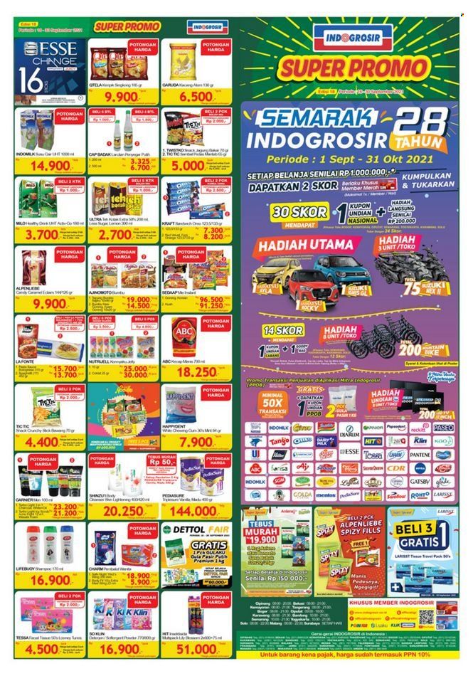 thumbnail - Promo Indogrosir - 09/16/2021 - 09/30/2021 - Produk diskon - gula pasir, tessa, rohto, roku, pantene, hit, gula, dettol, cap. Halaman 1.