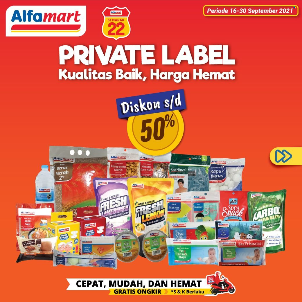 thumbnail - Promo Alfamart - 09/16/2021 - 09/30/2021 - Produk diskon - rice, mask, mat, chocolate, beras. Halaman 1.
