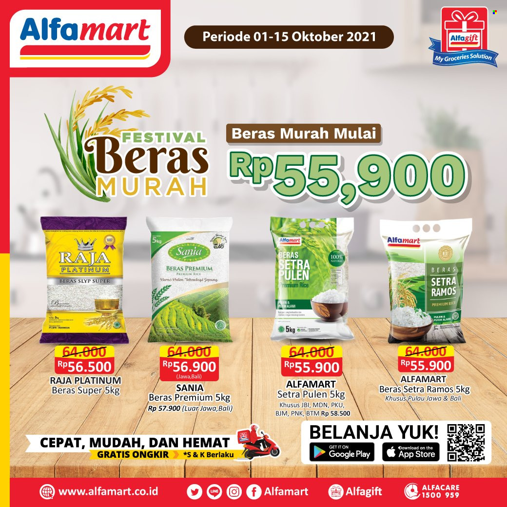 thumbnail - Promo Alfamart - 10/01/2021 - 10/15/2021 - Produk diskon - rice, beras. Halaman 1.