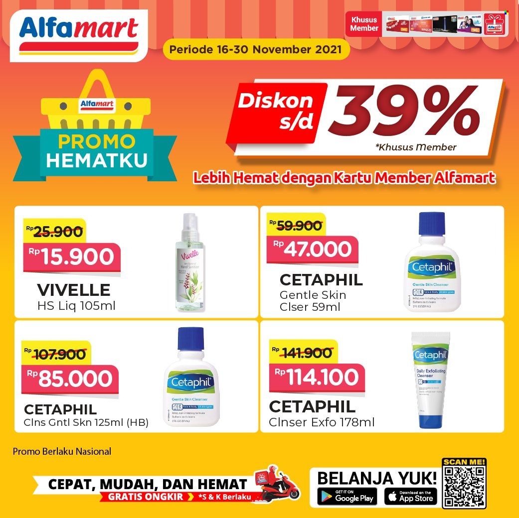 Promo Alfamart - 11/16/2021 - 11/30/2021 - Produk diskon - cetaphil, cleanser. Halaman 1.