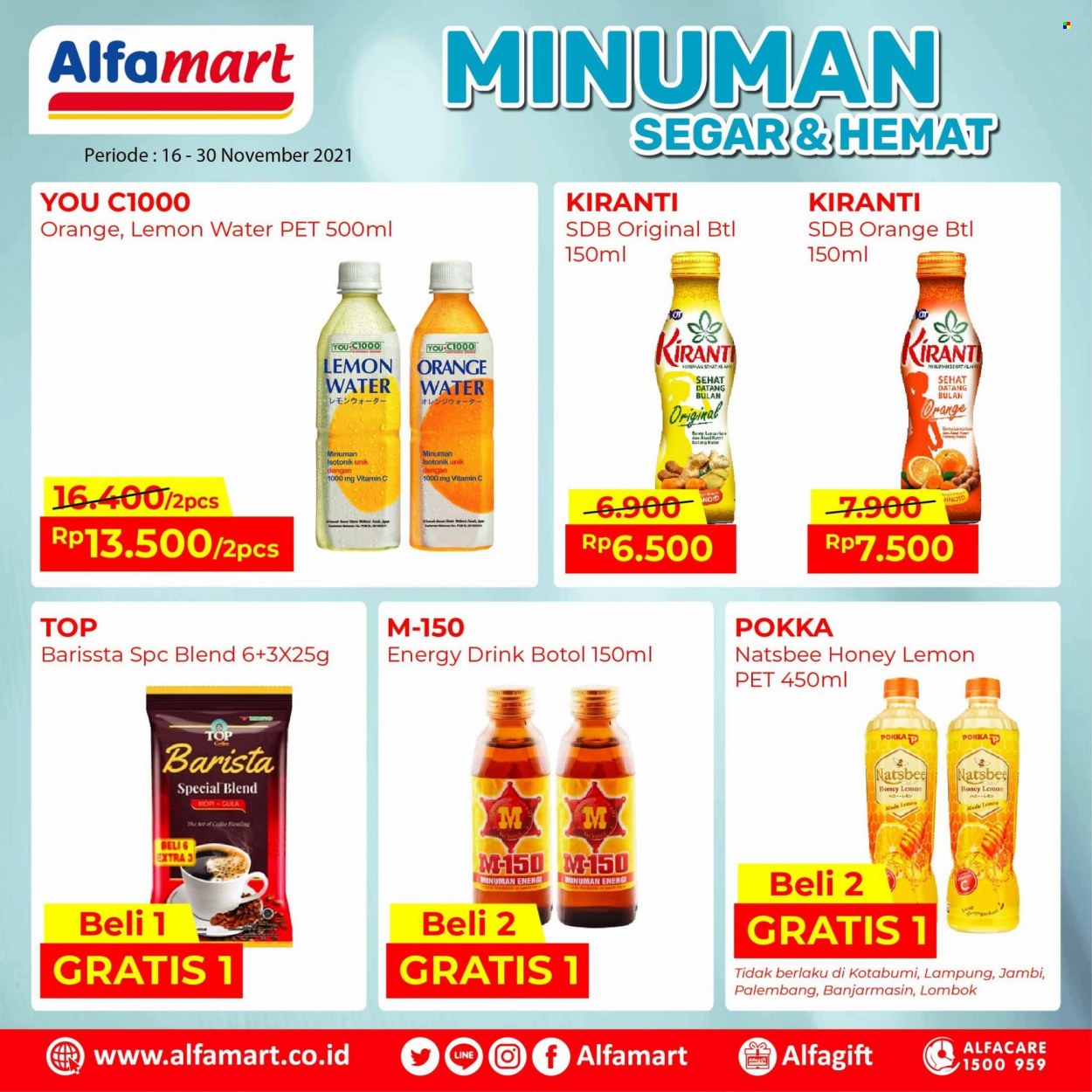 thumbnail - Promo Alfamart - 11/16/2021 - 11/30/2021 - Produk diskon - top, pet, lemon, honey, gula, energy drink, vitamin. Halaman 3.