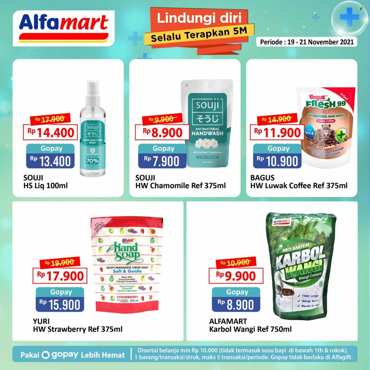 thumbnail - Promo Alfamart - 11/19/2021 - 11/21/2021 - Produk diskon - coffee, yuri, soap, sabun, liquid soap, moisturizing, bagus, hand sanitizer. Halaman 1.