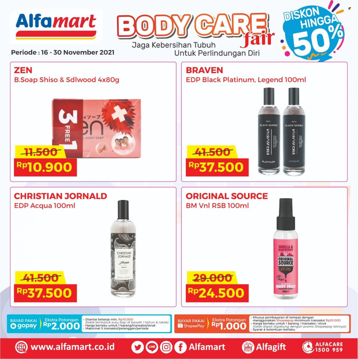 thumbnail - Promo Alfamart - 11/16/2021 - 11/30/2021 - Produk diskon - soap, eau de parfume, body mist. Halaman 3.