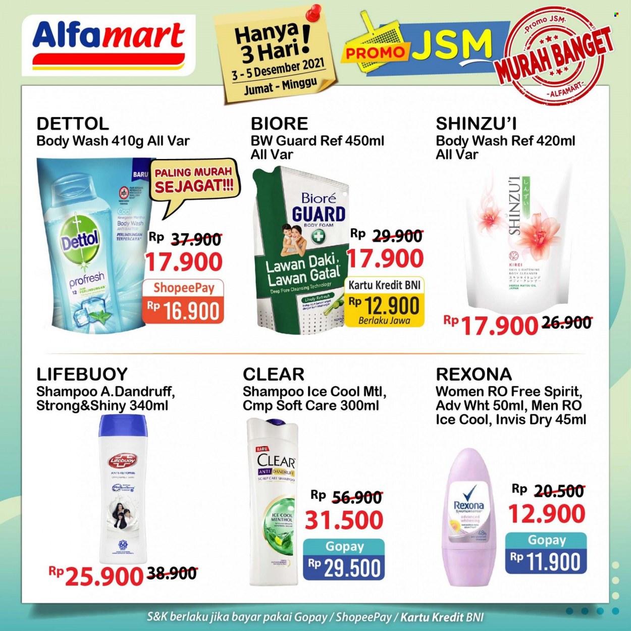 Promo Alfamart - 12/03/2021 - 12/05/2021 - Produk diskon - body wash, soft care, rexona, shampoo, lifebuoy, dettol, cleanser, body foam. Halaman 1.