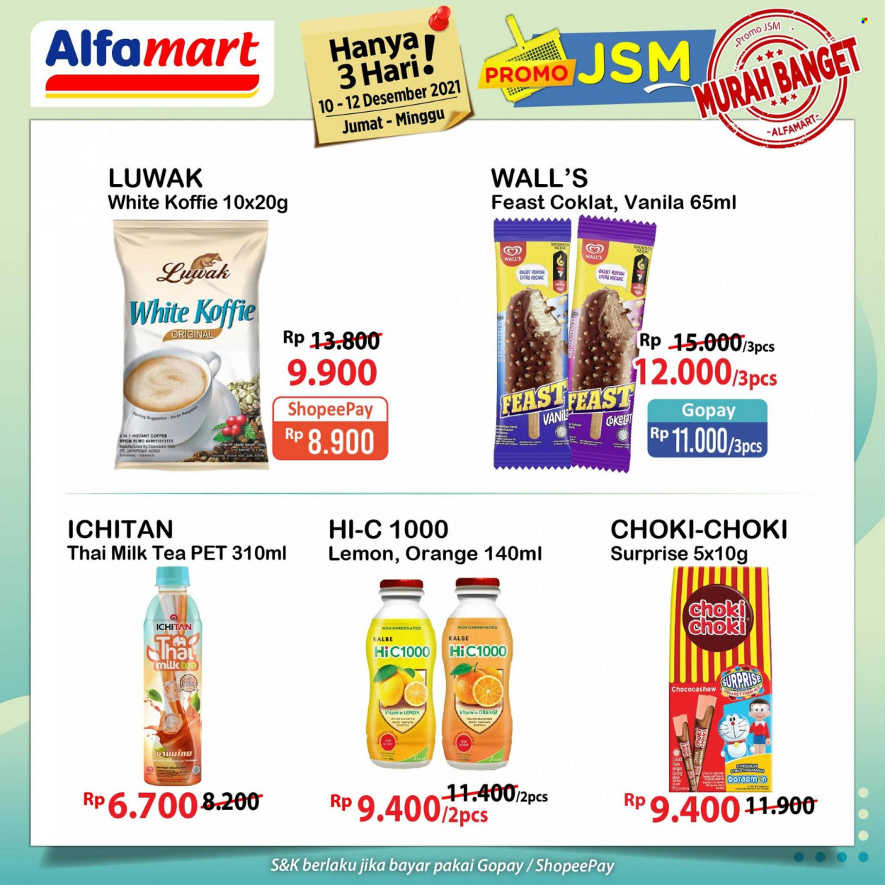Promo Alfamart - 12/10/2021 - 12/12/2021 - Produk diskon - milk, tea, pet, lemon, kacang, instant coffee, vitamin. Halaman 3.