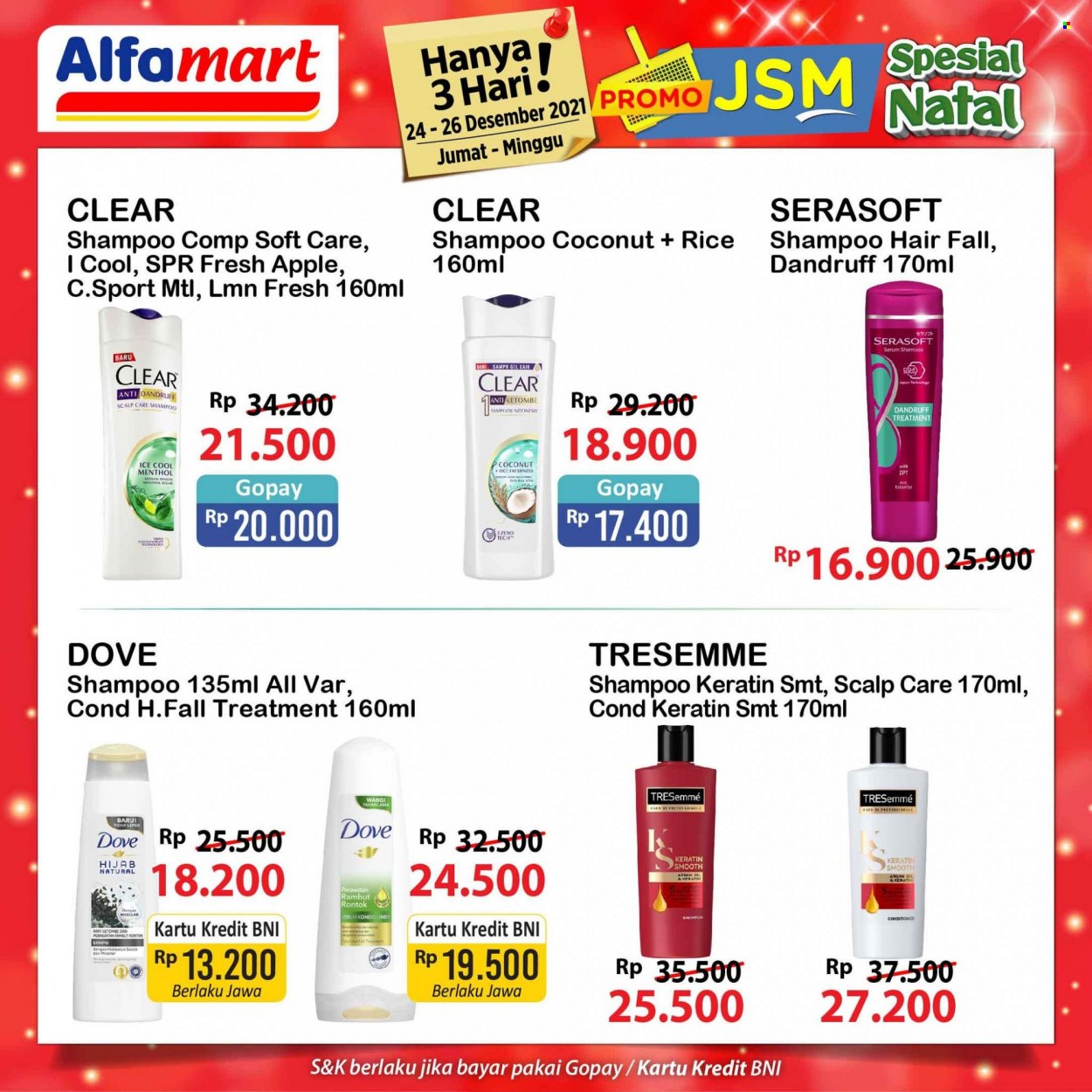 Promo Alfamart - 12/24/2021 - 12/26/2021 - Produk diskon - rice, treatment, soft care, serum, shampoo, rambut, keratin, dove, apple. Halaman 3.