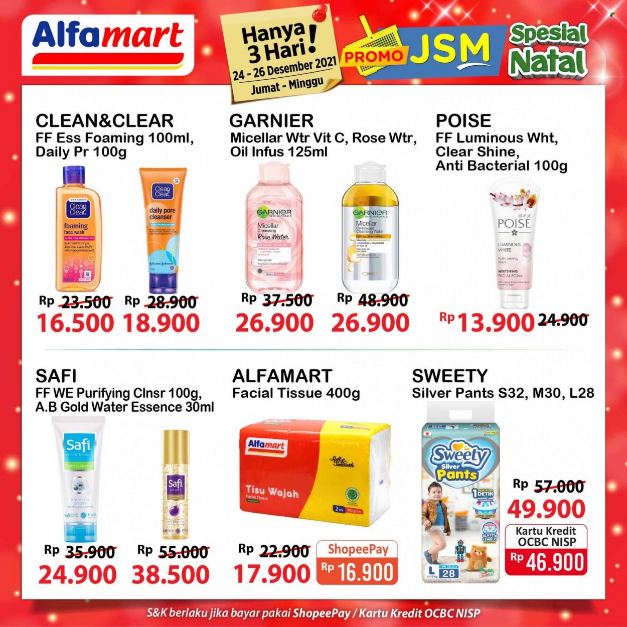thumbnail - Promo Alfamart - 12/24/2021 - 12/26/2021 - Produk diskon - tissue, sweety, pants, garnier, gold, celana, cleanser. Halaman 7.
