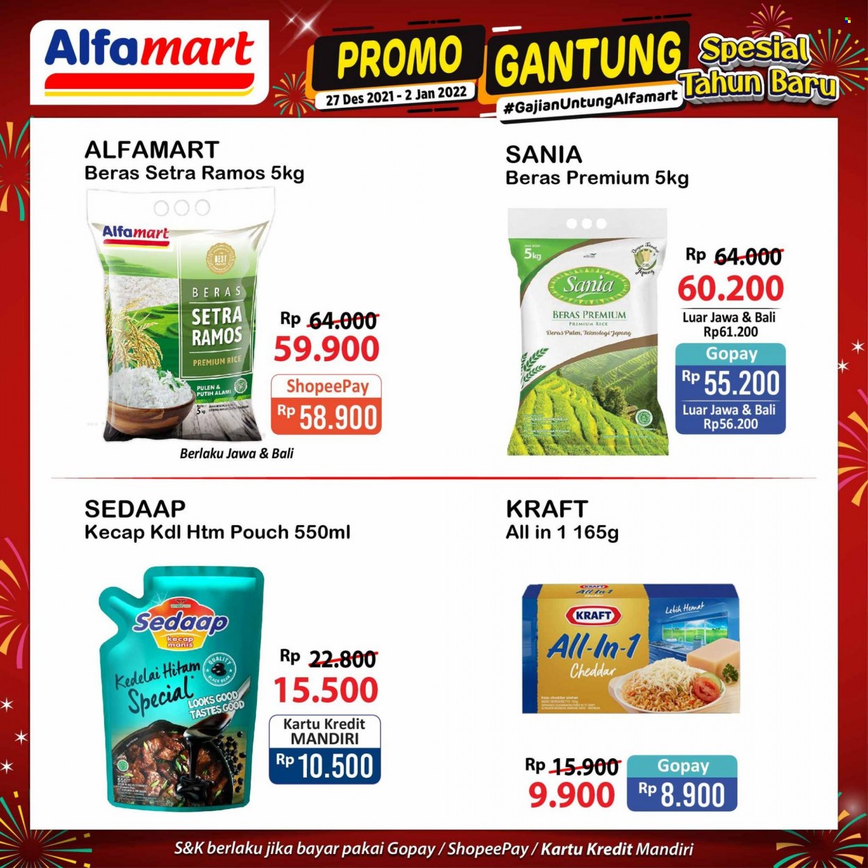 Promo Alfamart - 12/27/2021 - 01/02/2022 - Produk diskon - rice, kecap manis, cheddar, beras. Halaman 4.