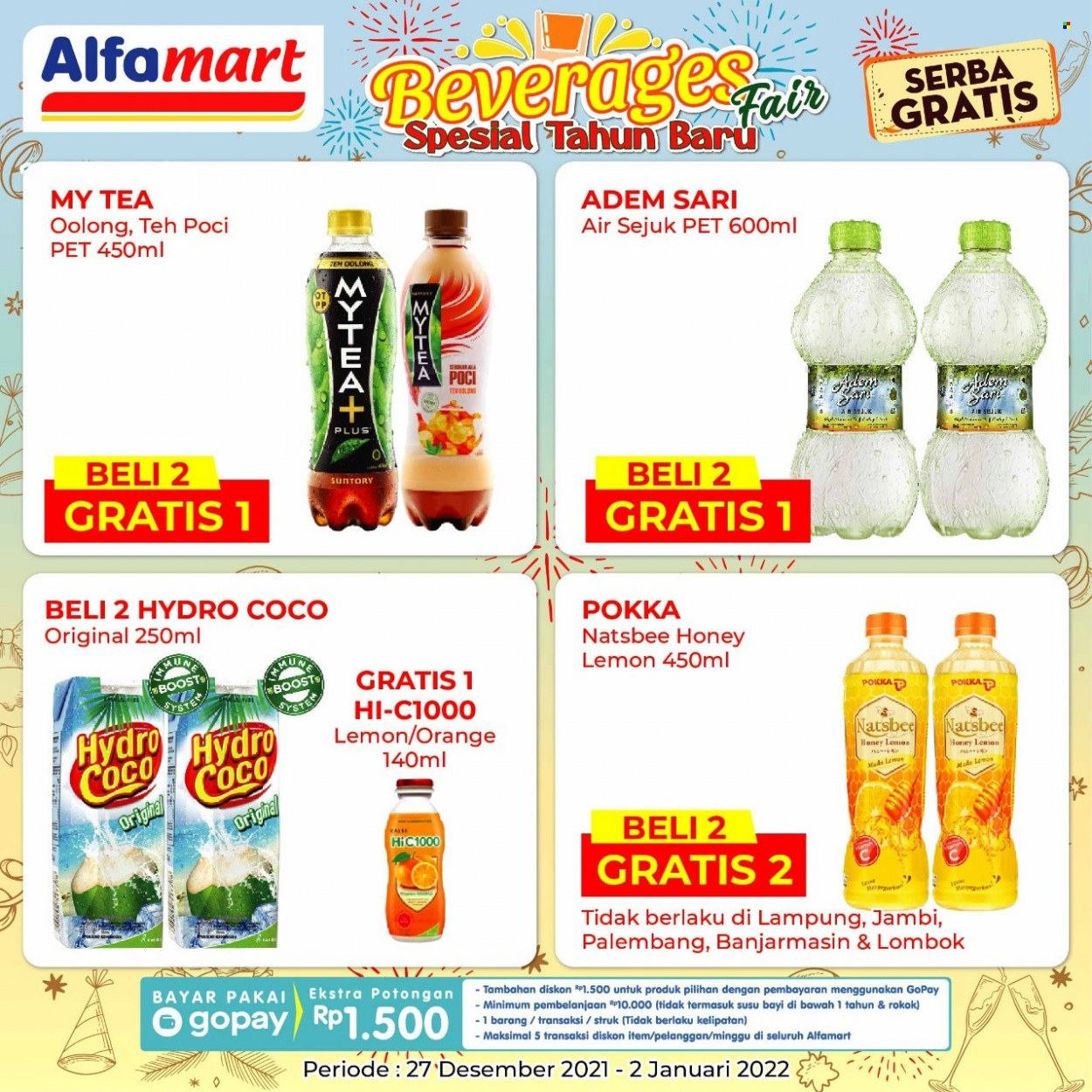 thumbnail - Promo Alfamart - 12/27/2021 - 01/02/2022 - Produk diskon - tea, pet, lemon, honey, coco, adem sari. Halaman 21.