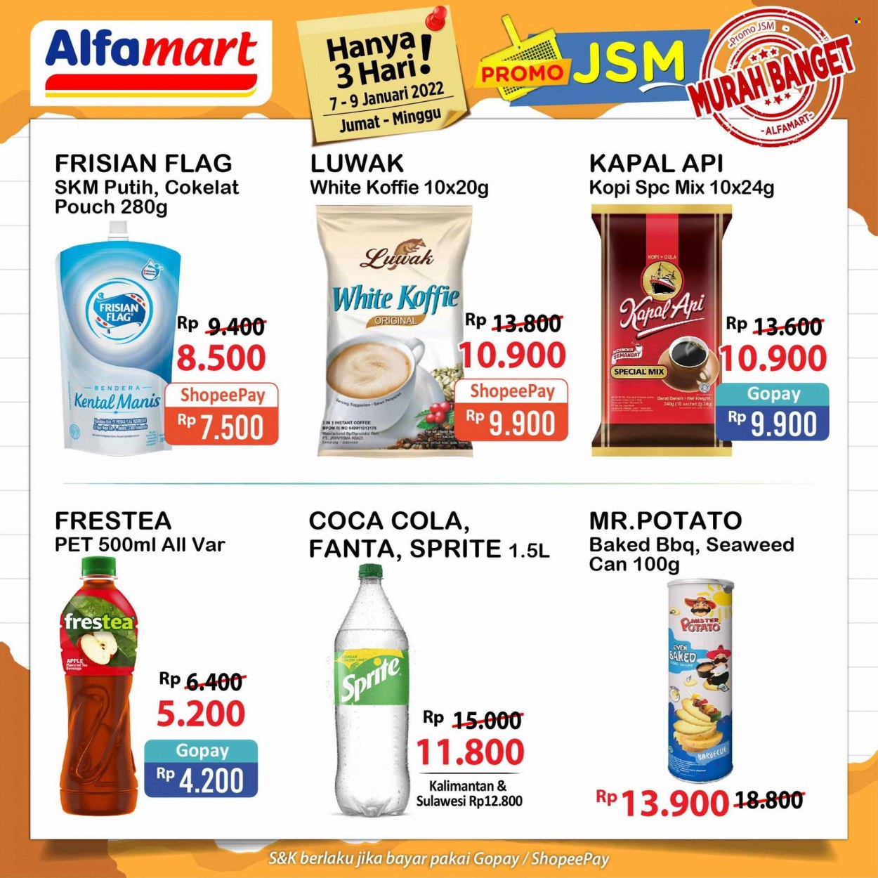 Promo Alfamart - 01/07/2022 - 01/09/2022 - Produk diskon - tee, sprite, pet, oven, kapal, instant coffee, gula, apple. Halaman 3.