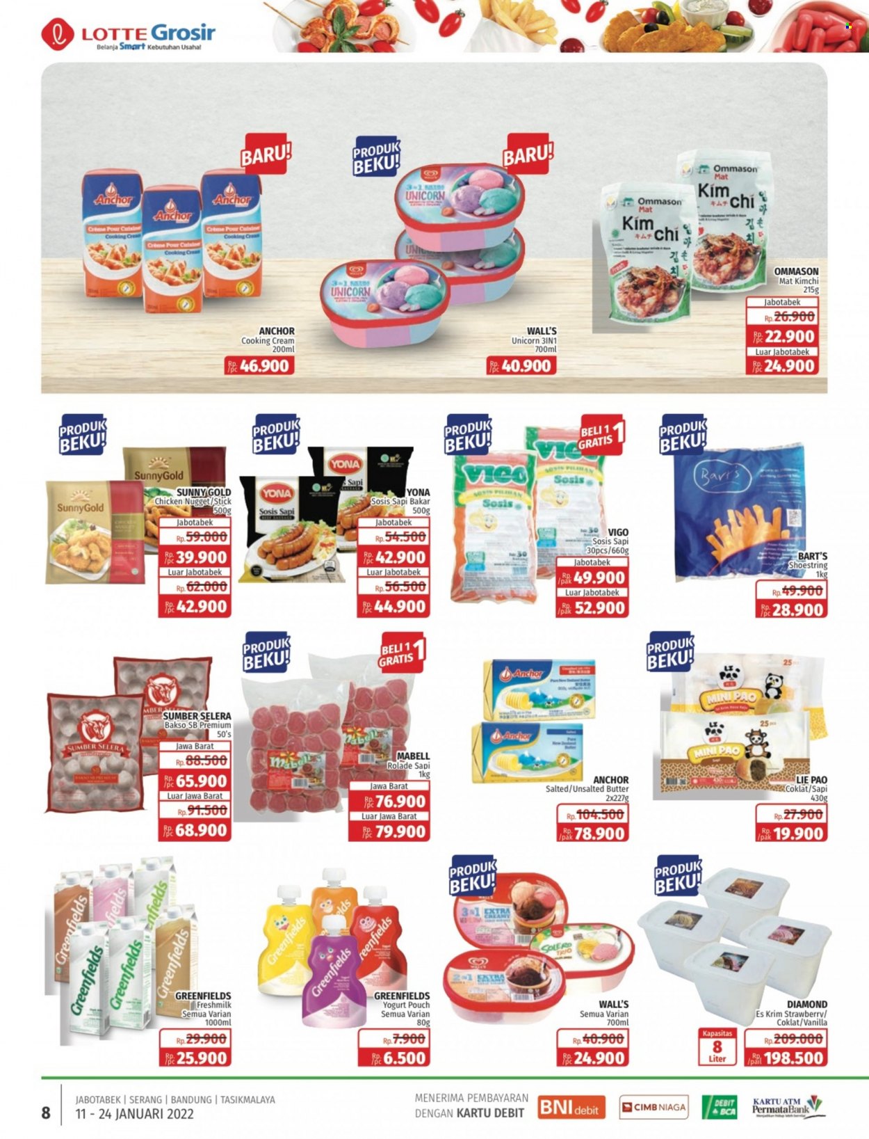 thumbnail - Promo LOTTE Grosir - 01/11/2022 - 01/24/2022 - Produk diskon - chicken, yogurt, mat, mate, gold, crème, butter. Halaman 8.