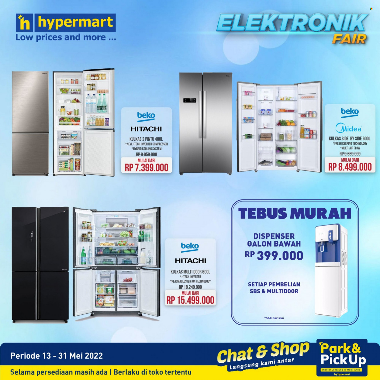 thumbnail - Promo Hypermart - 05/13/2022 - 05/31/2022 - Produk diskon - pintu, mobil, hitachi, dispenser, door, beko, kulkas. Halaman 2.