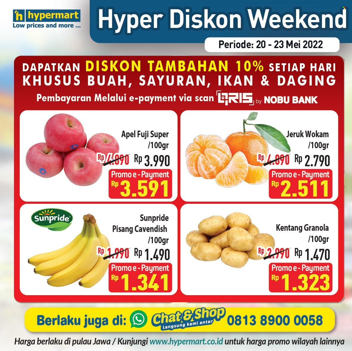 thumbnail - Promo Hypermart - 05/20/2022 - 05/23/2022 - Produk diskon - pisang, kentang, jeruk, granola, apel. Halaman 11.
