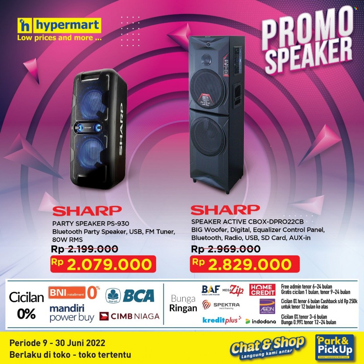 thumbnail - Promo Hypermart - 06/09/2022 - 06/30/2022 - Produk diskon - usb, speaker, sharp, radio, mobil, bluetooth. Halaman 1.
