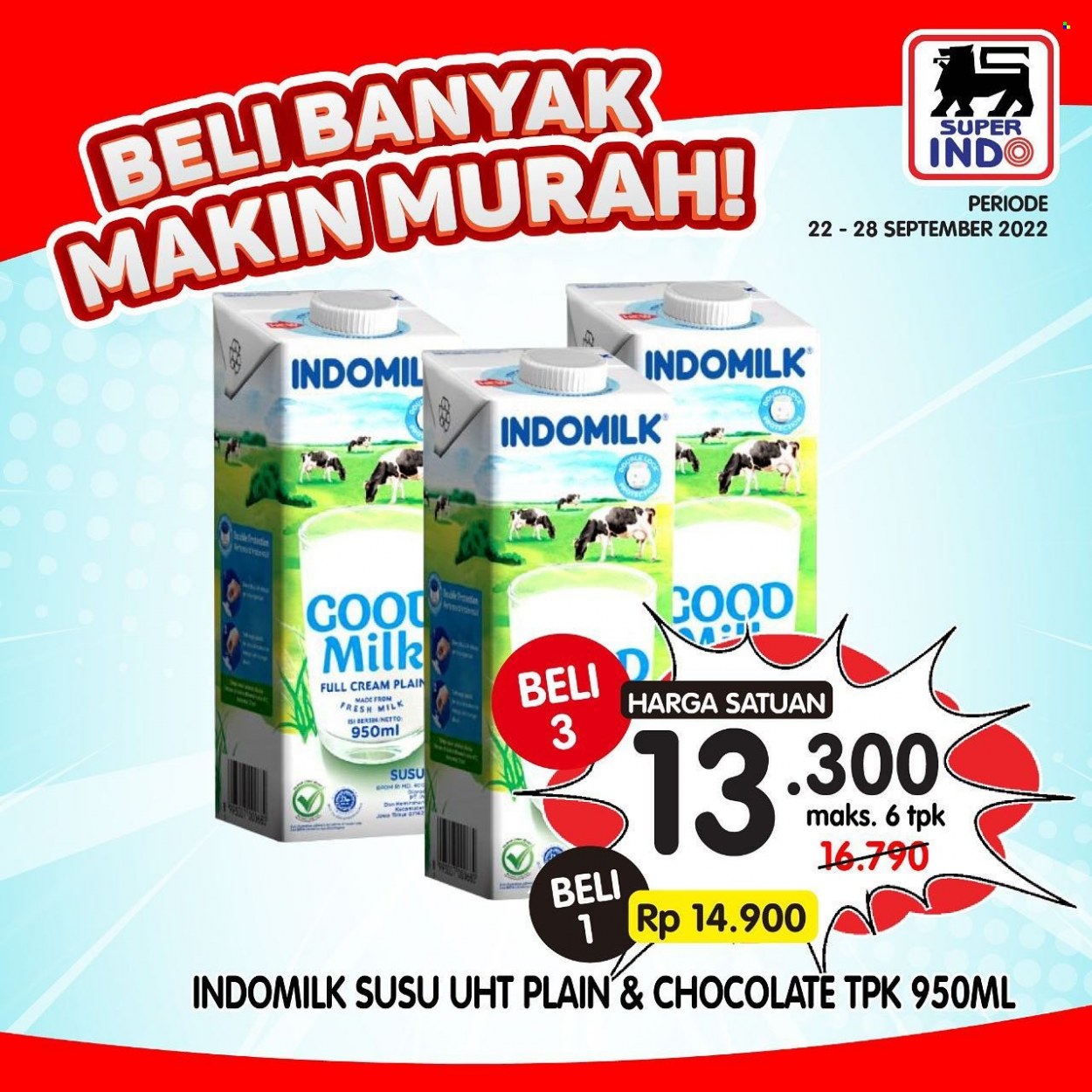 thumbnail - Promo Super INDO - 09/22/2022 - 09/28/2022 - Produk diskon - milk, indomilk, milk full cream, chocolate. Halaman 10.
